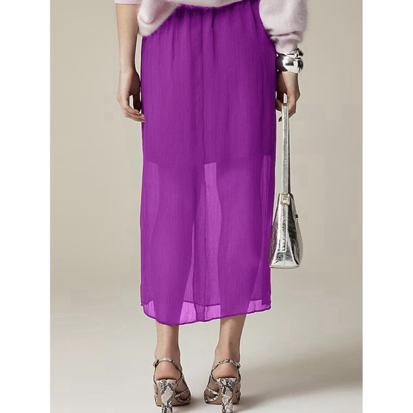 J. Crew Gwyneth Layered Crinkle Chiffon Slip Skirt Size M Mountain Valley NWT - Picture 13 of 13